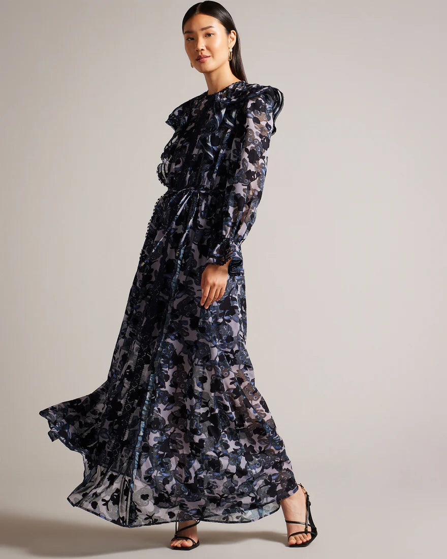 ALEXIEH Ruffle Maxi Dress With Lace Detail | Ted Baker Croatia