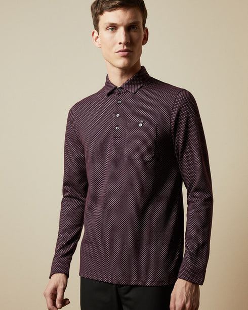 <P>Made From A Lightweight Blend, The Outof Polo Shirt From Ted Baker Is Adorned With An Attractive Micro-Dot Print. Cut I...