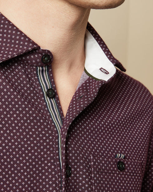 <P>Made From A Lightweight Blend, The Outof Polo Shirt From Ted Baker Is Adorned With An Attractive Micro-Dot Print. Cut I...