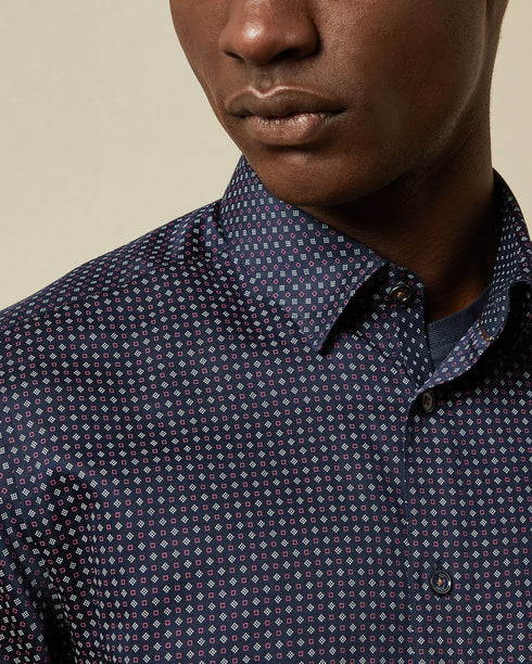 <P>Cotton Geo Print Shirt</P>
<P><Span>Bring A Fun Pop Of Print To Looks With The Sortit Shirt From Ted. Designed With A G...