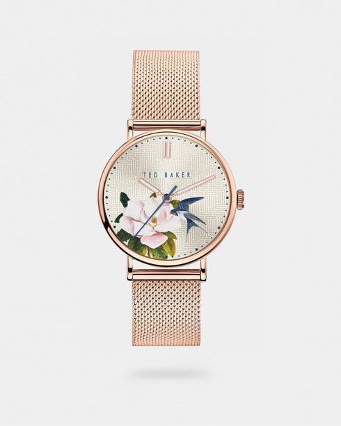 <P>Opal Dial Mesh Watch</P>