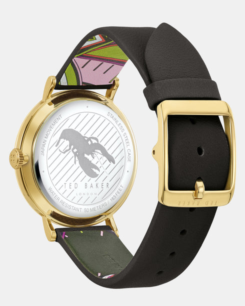 <P>Opal Dial Leather Watch</P>