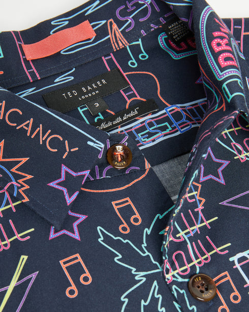 <P>Ss Retro Print Shirt</P>