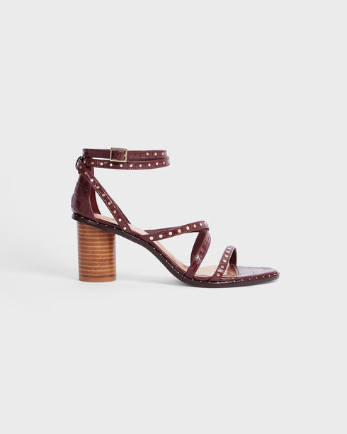 <P>Studded Mid Heel Gladiator Sandal</P>