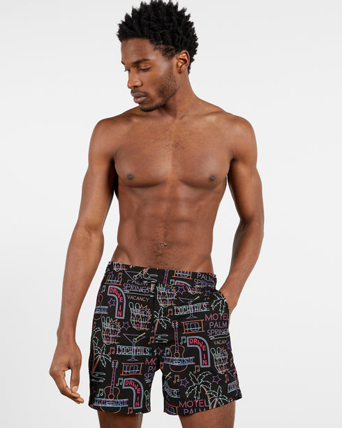 <P>Neon Sign Printed Swimshort</P>