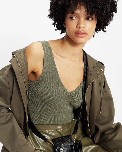 <P>Skinny V Neck Rib Tank</P>