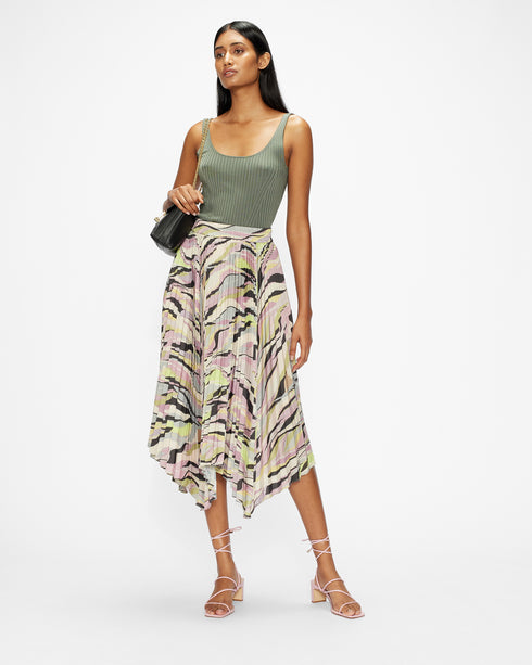 <P>Square Toe Spaghetti Strap Mid Heeled Sandal</P>