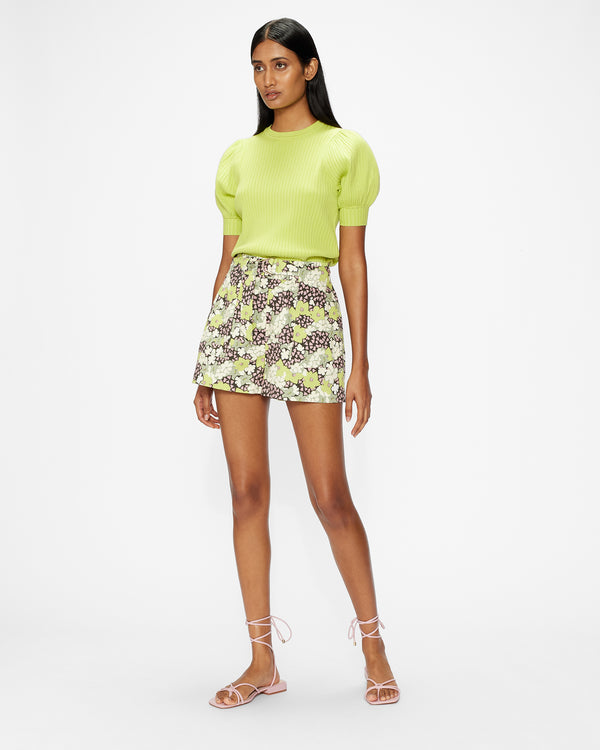 <P>Suede Square Toe Spaghetti Strap Flat Sandal</P>