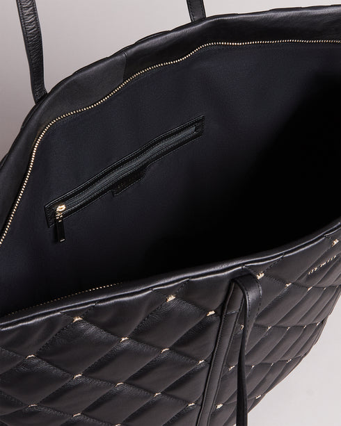 <P>Quilted Studded Tote</P>