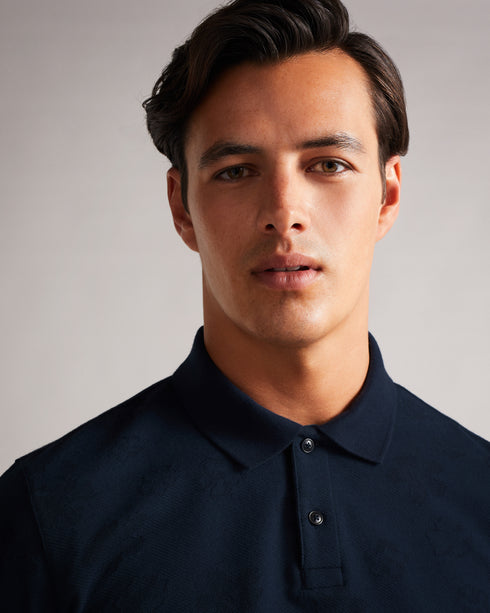 <P>Ss Flower Jacquard Polo</P>