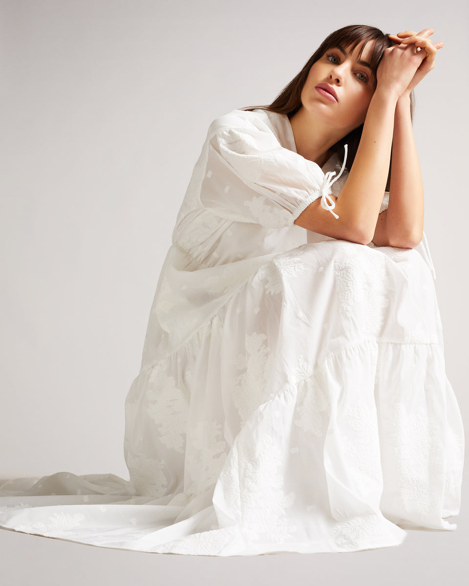 DARITA Puff Sleeve Fixed Wrap Midi Dress | Ted Baker Croatia – Ted
