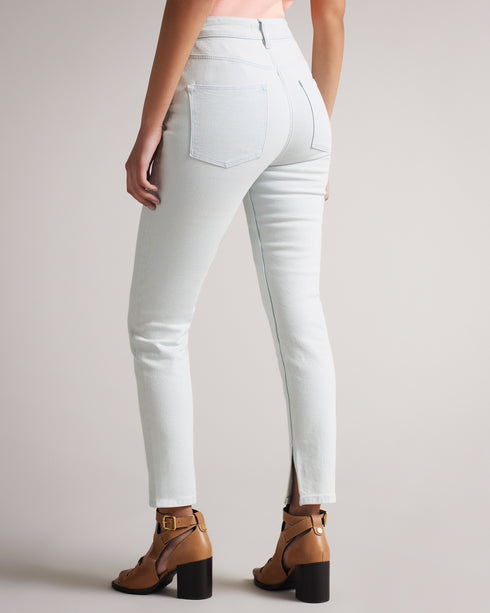 <P>Mid Rise Slim Leg With Ankle Cuff Slit</P>