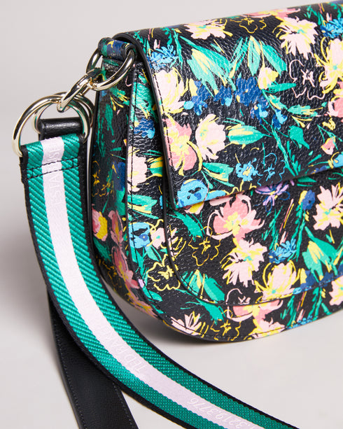 <P>Flirty Texture Branded Webbing Satchel Bag</P>