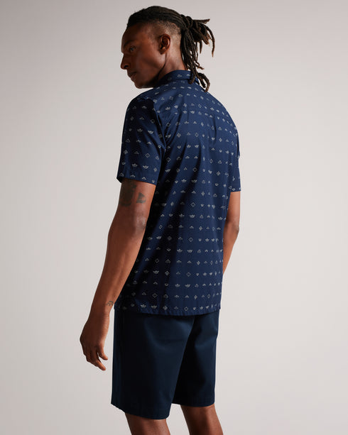 <P>Ss Paper Boat Print Shirt</P>