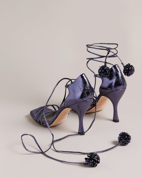 <P>100Mm Pom Pom Detail Barely There Sandal</P>