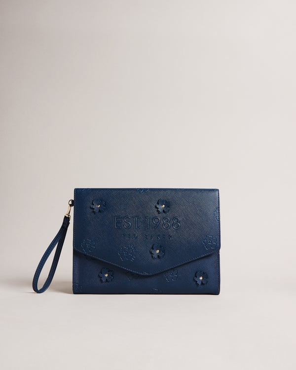 <P>Applique Floral Pouch</P>