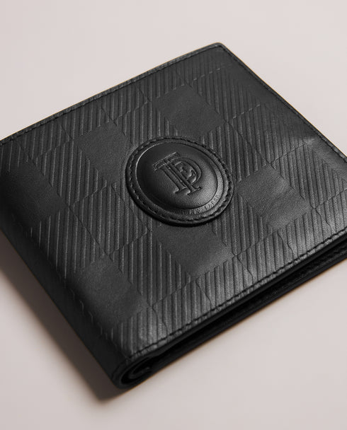 <P>House Check Leather Embossed Bifold Wallet</P>
