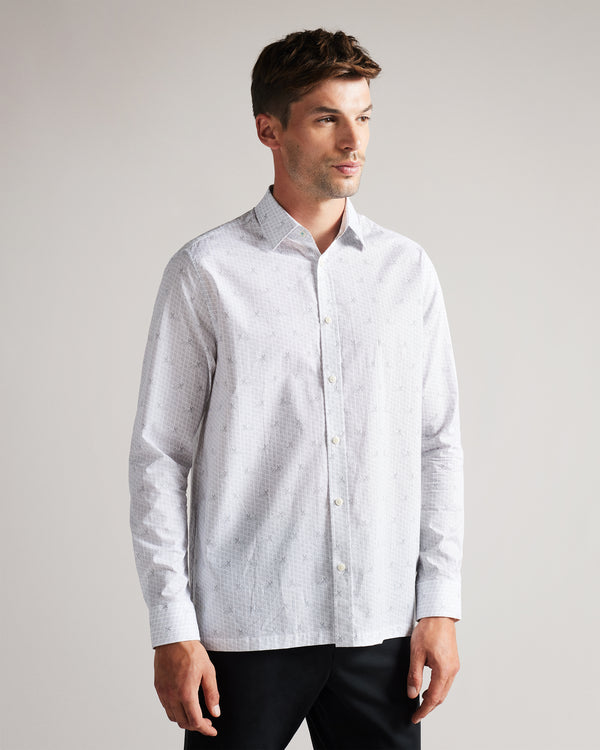 <P>Ls Mini Dog Print Shirt</P>