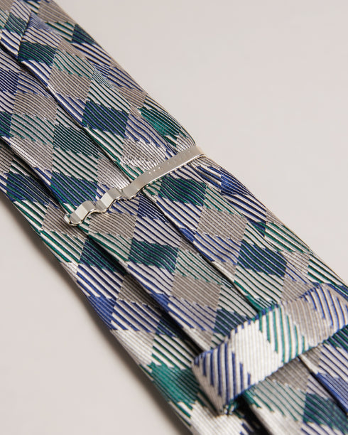<P>House Check Tie And Tie Bar Set</P>