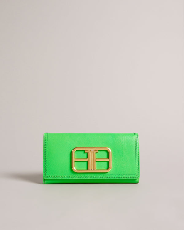 <P>Statement Hardware Leather Purse</P>