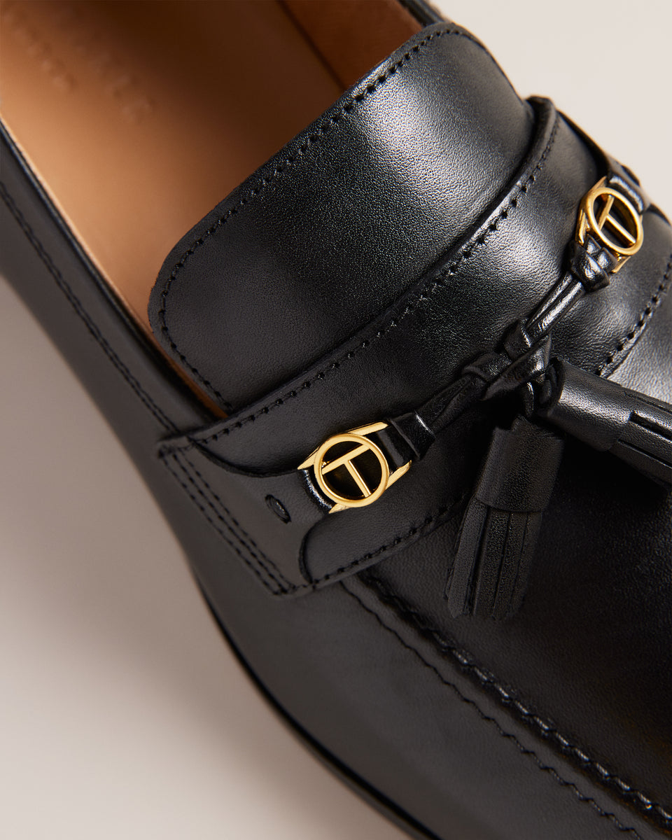 Ted Baker Black Leather Loafers with Gold Detail Buy Baker by Ted Baker Girls Back to School Chunky Loafer  main image 3