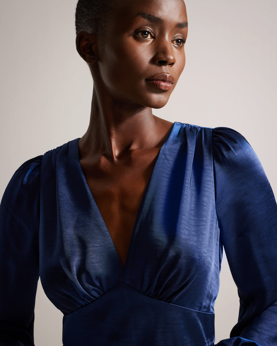 ted baker blue dress DANIIA Satin Midi Dress | Ted Baker Croatia – Ted Baker London