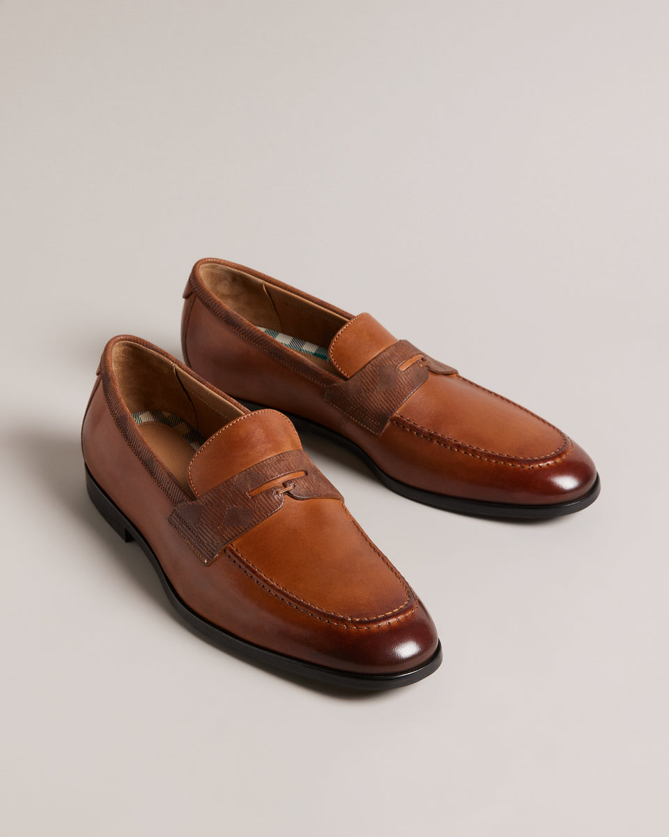 Ted Baker Adlerrc Debossed Leather Saddle Loafer Ted Baker Adlerrc Debossed Leather Saddle Loafer in Brown  main image 2