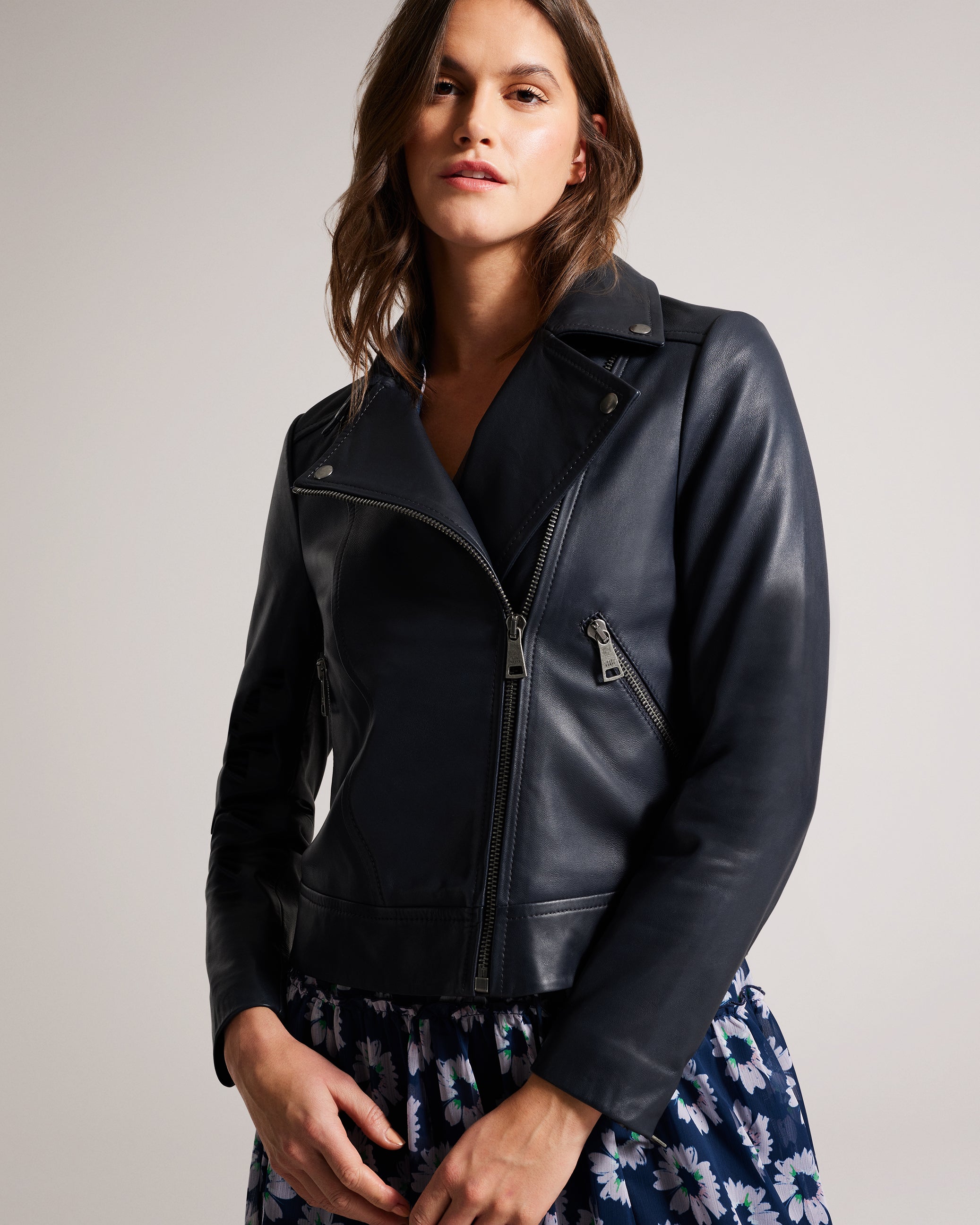 Ted baker ladies leather jacket sale 2025